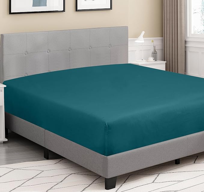 ROYALE LINENS 300 Thread Count 100% Long Staple Combed Cotton Fitted Sheet Queen - Image 3
