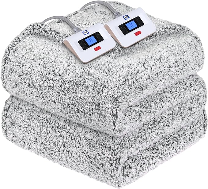 Sealy Electric Blanket Queen Size, Dual Control Soft Sherpa Heated Blanket by Sealy