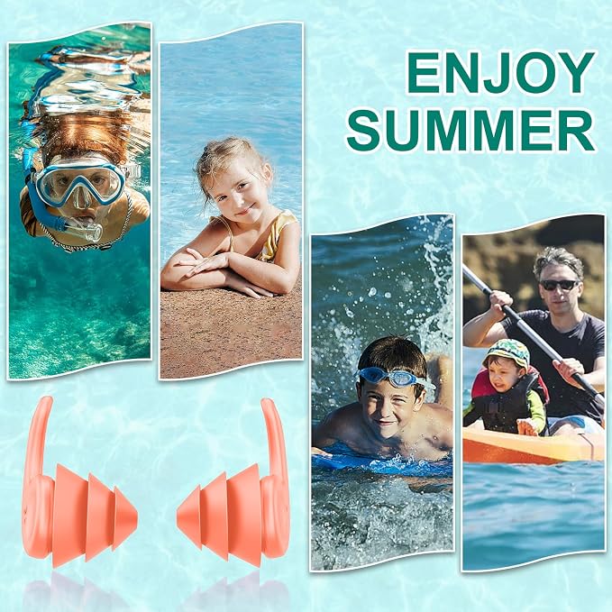 Kids Swimming Ear Plugs, 3 Pairs Waterproof Reusable Silicone Child Swim - Image 6