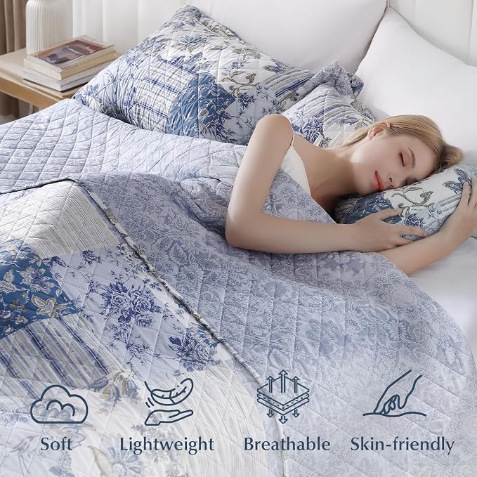 GOONE XL King Quilt Set 106"x96", Lightweight Spring & Summer Farmhouse - Image 5