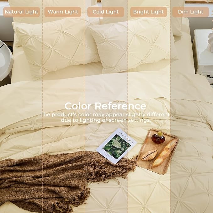 Sasttie California King Comforter Set, 7-Piece Bed in a Bag, Pintuck Bedding - Image 8