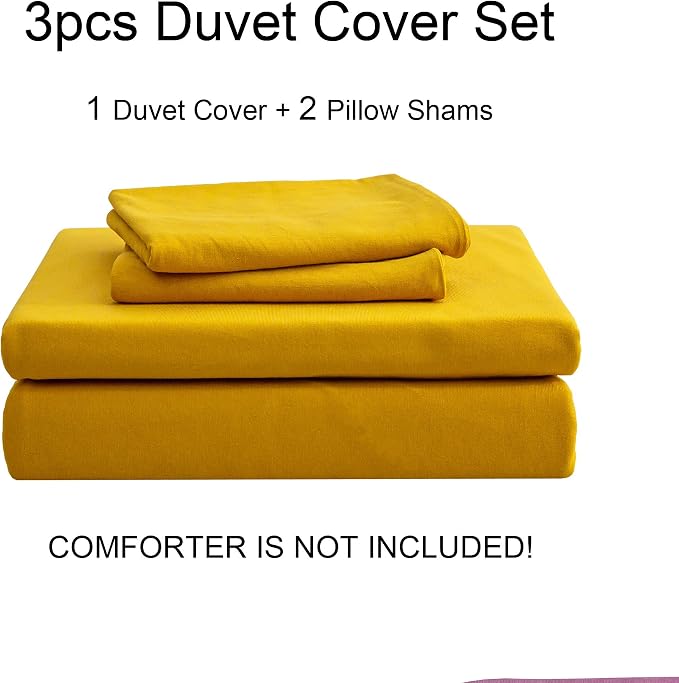 PURE ERA Jersey Knit Duvet Cover Set 100% T-Shirt Cotton Super Soft Comfy 3pc - Image 7