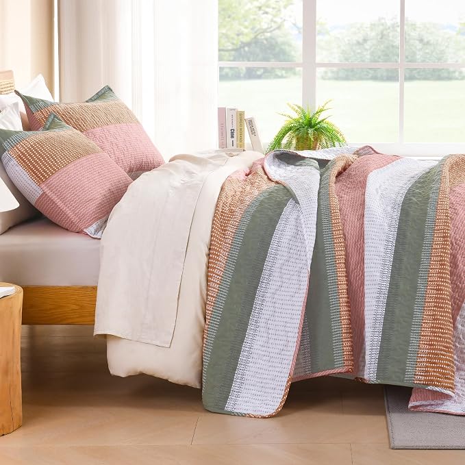 Litanika Quilt Queen Size Pink, Soft Lightweight Polyester Comforter Bedding Set - Image 2