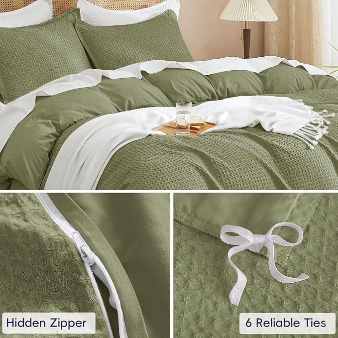 PHF Waffle Duvet Cover Set Twin/Twin XL Size, No Snagging Ultra Soft Luxury - Image 5