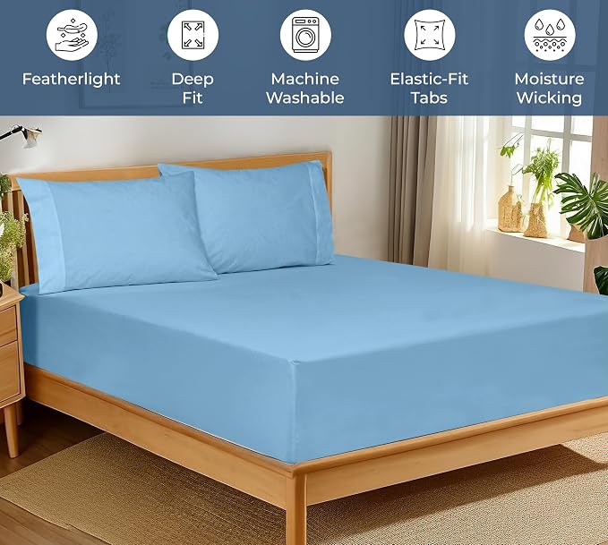 Royale Linens 100% Organic Cotton Fitted Sheet - Image 3