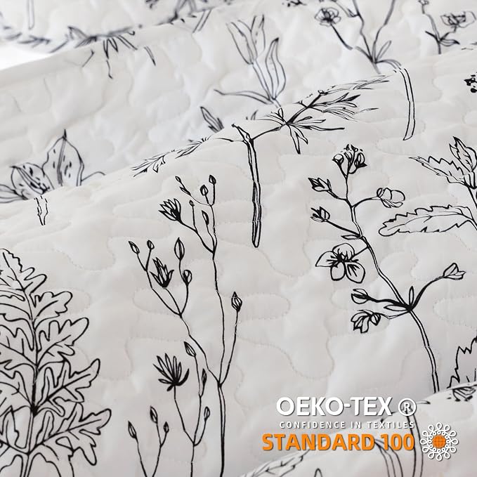 JANZAA Quilt King Size White Quilt Bed Spread Boho Quilt - Image 2