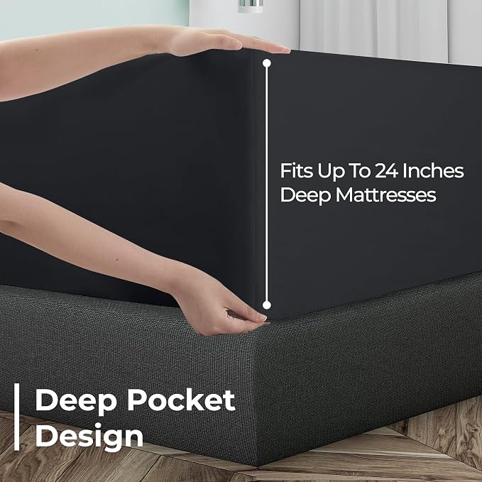 Royale Linens Extra Deep Pocket Queen Fitted Sheet Only - Image 4