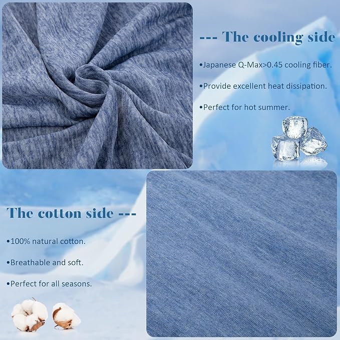 CHOSHOME Cooling Pillow Cases Zipper Pillow Covers Q-Max > 0.45 Zippered - Image 8