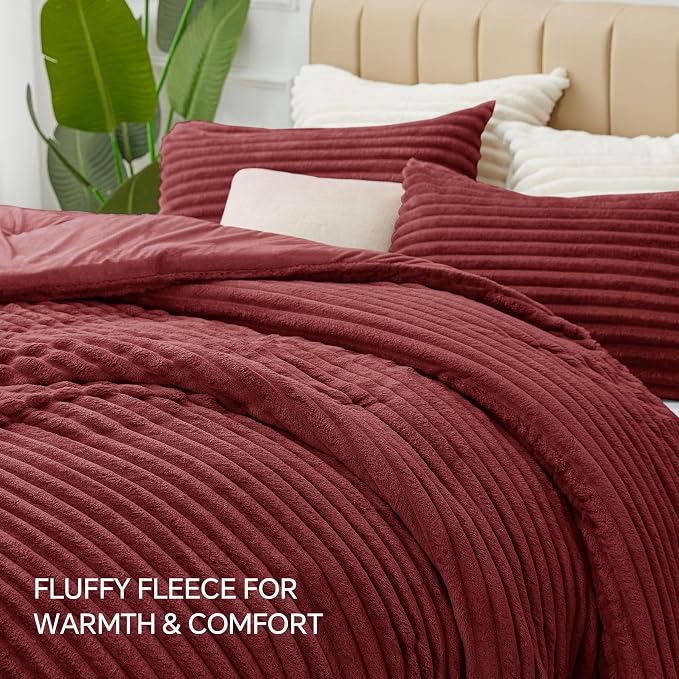 BEDELITE Fleece California King Comforter Set -Super Soft & Warm Fluffy - Image 6