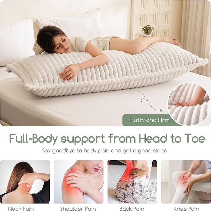 HIGOGOGO Memory Foam Body Pillow, Thickened Large Long Bed Pillow - Image 2