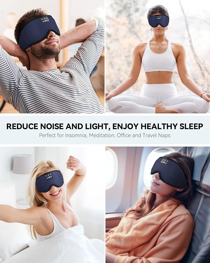 MUSICOZY Sleep Headphones Bluetooth 5.4 Headband Sleeping Eye Mask - Image 5
