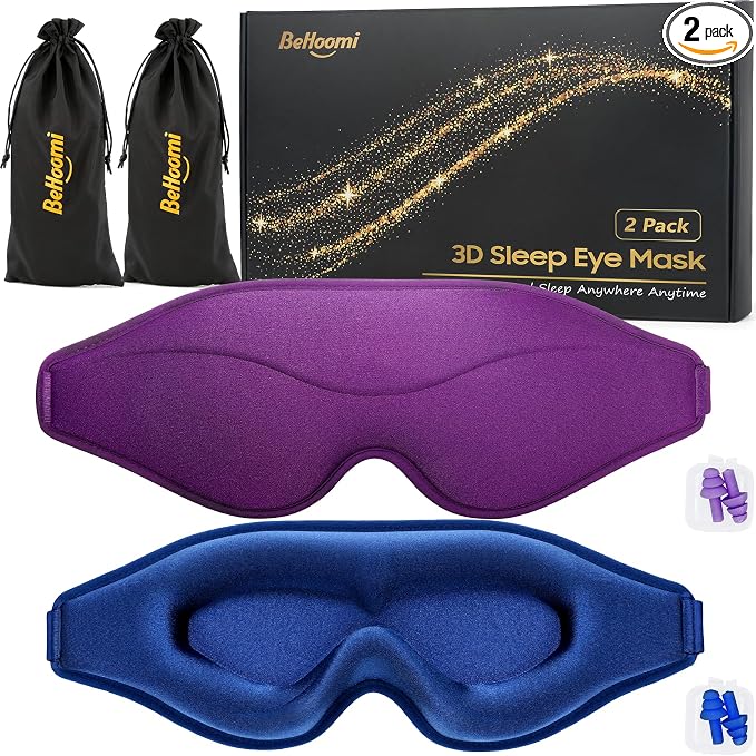 BeHoomi Sleep Mask, 2 Packs Premium Eye Mask by BeHoomi