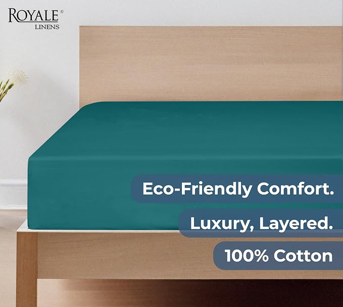 Royale Linens 100% Organic Cotton Fitted Sheet - Image 6
