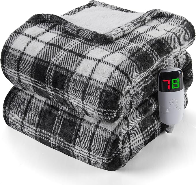 Black Heated Blanket Electric Twin Size, 62X84 Heating Blanket - Image 8