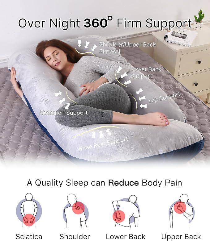 ALLOPERA Pregnancy Pillow, Full Body Maternity Pillow 57 inch, - Image 2