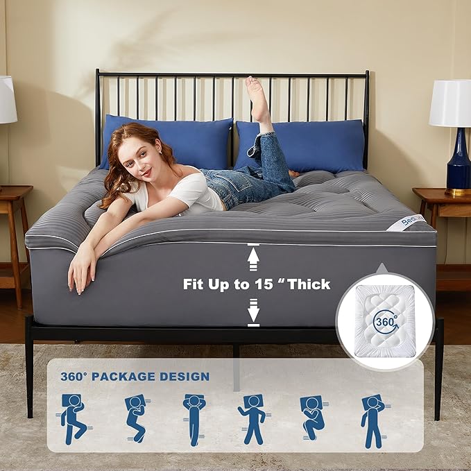 BEDLORE Twin XL Mattress Topper, Thick Pillow Top Pad - Image 5