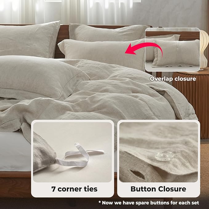 Simple&Opulence 100% Washed Linen Duvet Cover - Image 5
