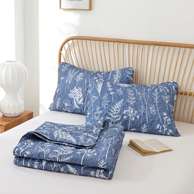 JANZAA Twin Quilt Infinity Blue Quilt Bed Spread Boho Quilt - Image 7