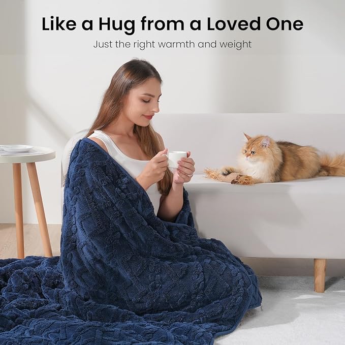 Weighted Blanket Queen Size 60x80 inches, Toasty Soft Stylish Sherpa Bed - Image 4
