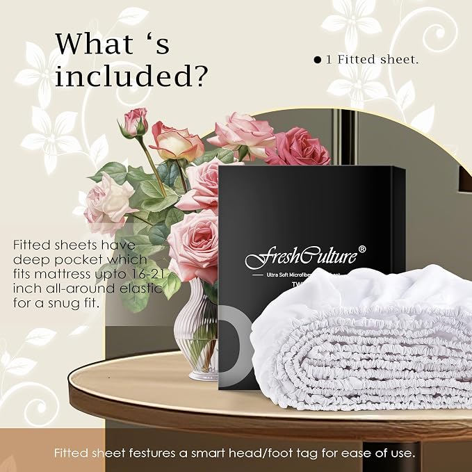 FreshCulture Full Fitted Sheet Only – Premium Hotel-Quality Fitted Sheet - Image 5