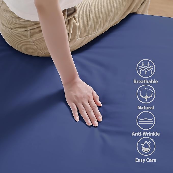 100% Egyptian Cotton Fitted Sheet Queen Size, 600 Thread Count, Soft & Elastic - Image 2