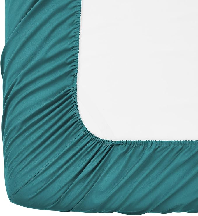 Twin XL Fitted Sheet Only with Full Elastic & Built in Corner Sheet Straps to - Image 5