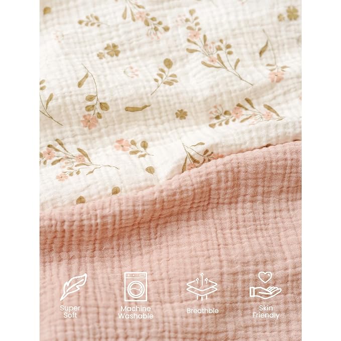 Konssy Muslin Mini Crib Sheets, 100% Soft Cotton Pack and Play Sheets - Image 2