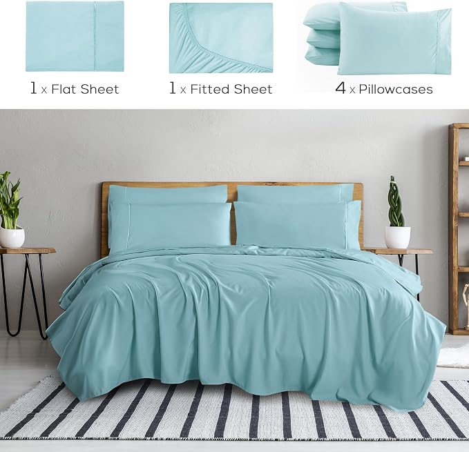 Mueller Ultratemp Bed Sheets Set, Super Soft 1800, 6 Piece California King - Image 2