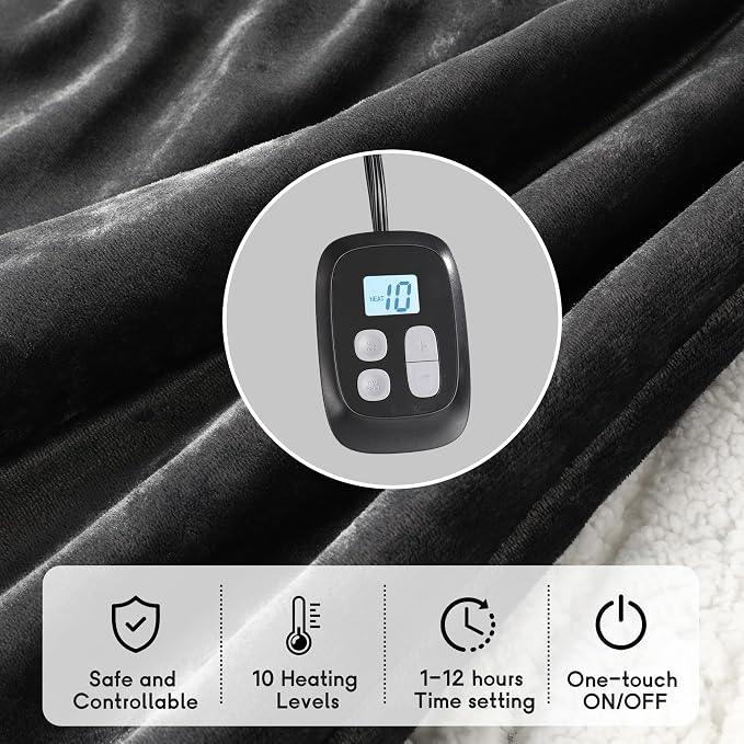 Heated Blanket Electric Blanket King Size 90''x100'' - Image 7