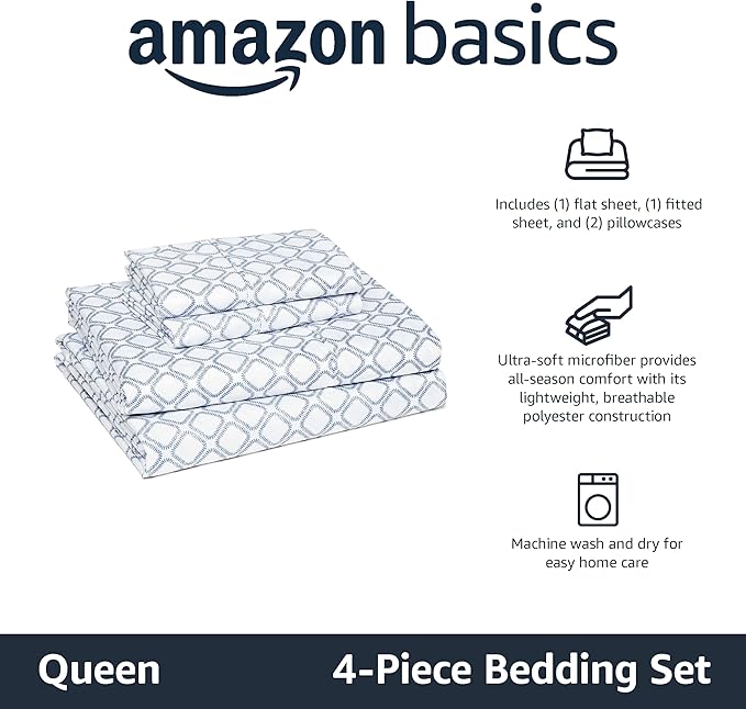 Amazon Basics Lightweight Microfiber 4-Piece Bed Sheet Set - Image 2