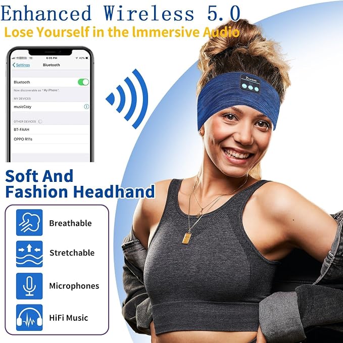Bluetooth Headphones, Sleep Headphones Headband Wireless - Image 6