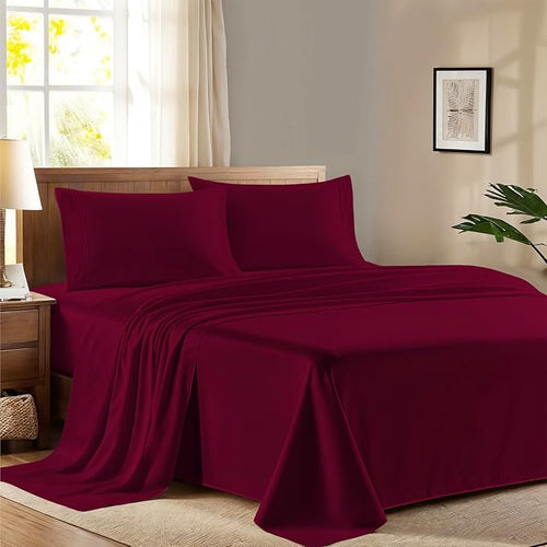 100% Egyptian Cotton Queen Size Sheet Set by AshtonSheets