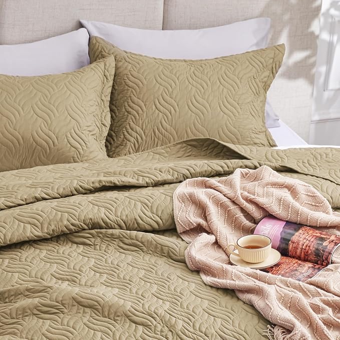 Love's cabin Quilts for Full Bed Camel Bedspreads Bedding Set - Image 8
