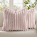 decorUhome Summer Cozy Faux Fur Throw Pillow Covers 16x16 Set of 2 Decorative by decorUhome