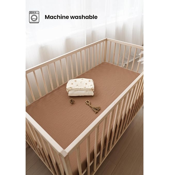 Konssy Muslin Crib Sheets for Girl Boy - Image 4