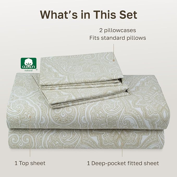 California Design Den Soft 100% Cotton Sheets Queen Size, 400 TC Good - Image 4