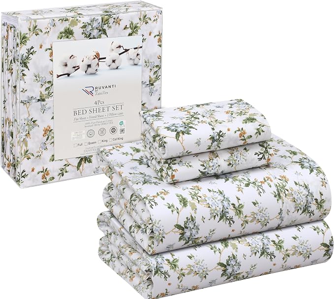 RUVANTI 100% Cotton Sheets – California King Percale Bedding, Cooling & - Image 8