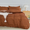 NEXHOME PRO Duvet Cover Queen, Brunt Orange 3 Pieces Boho Tufted Duvet Cover Set by NEXHOMEPRO