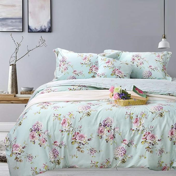 FADFAY French Country Duvet Cover Set King/California King 100% Cotton Floral by CottonWorldSweetDream