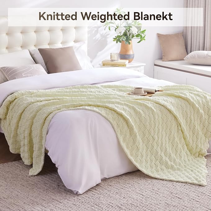 Knitted Weighted Blanket Kids, No Beads Heavy Blanket 36” x 48'' 5lbs, - Image 6