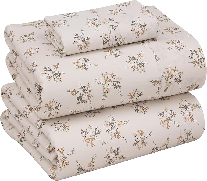 RUVANTI 100% Cotton Sheets – Twin XL Size Percale Bedding, Cooling & Breathable by Ruvanti