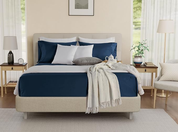 100% Egyptian Cotton Sheets For California King Size Bed, 800TC Sateen Weave - Image 3
