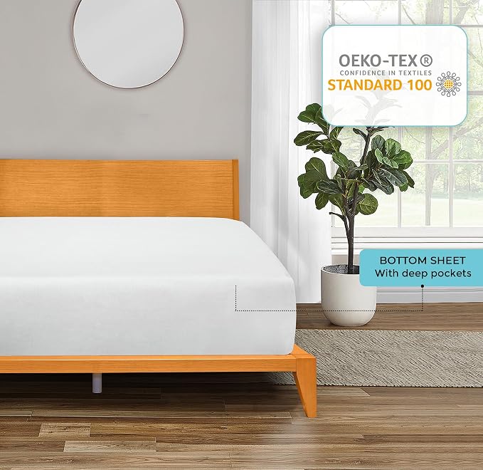 ROYALE LINENS 300 Thread Count 100% Long Staple Combed Cotton Fitted Sheet Queen - Image 6