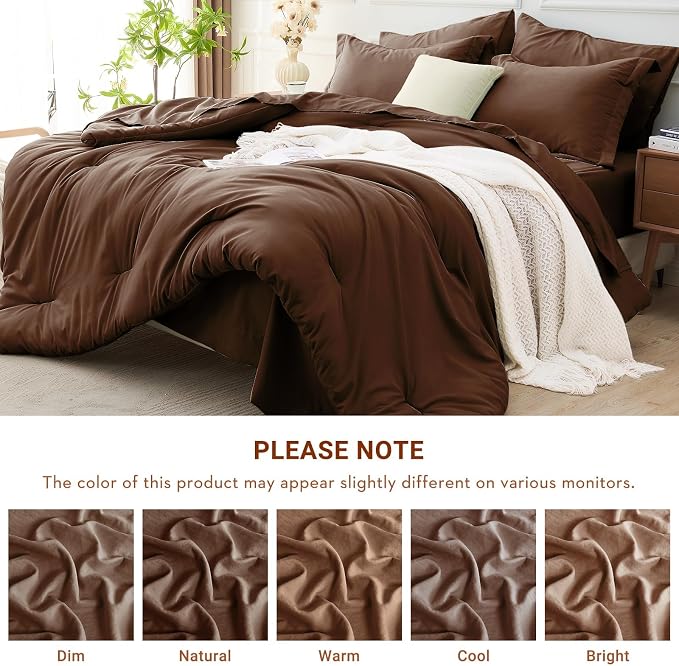 MUXHOMO 7 Pieces King Comforter Set, Soft Bed in a Bag King Size, All Season - Image 4