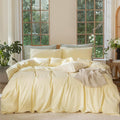 MooMee Bedding Duvet Cover Set 100% Washed Cotton Linen Like Textured by MOOMEE