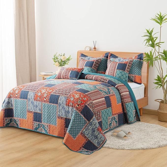 BEDIFANY 3 Pieces Cotton King Size Quilt Sets, Lightweight Bedspread King Size - Image 7