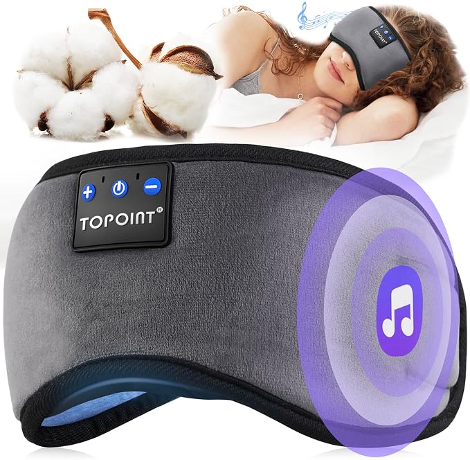 TOPOINT Sleep Mask with Headphones Bluetooth 5.4 Wireless, Sleep Headphones - Image 9