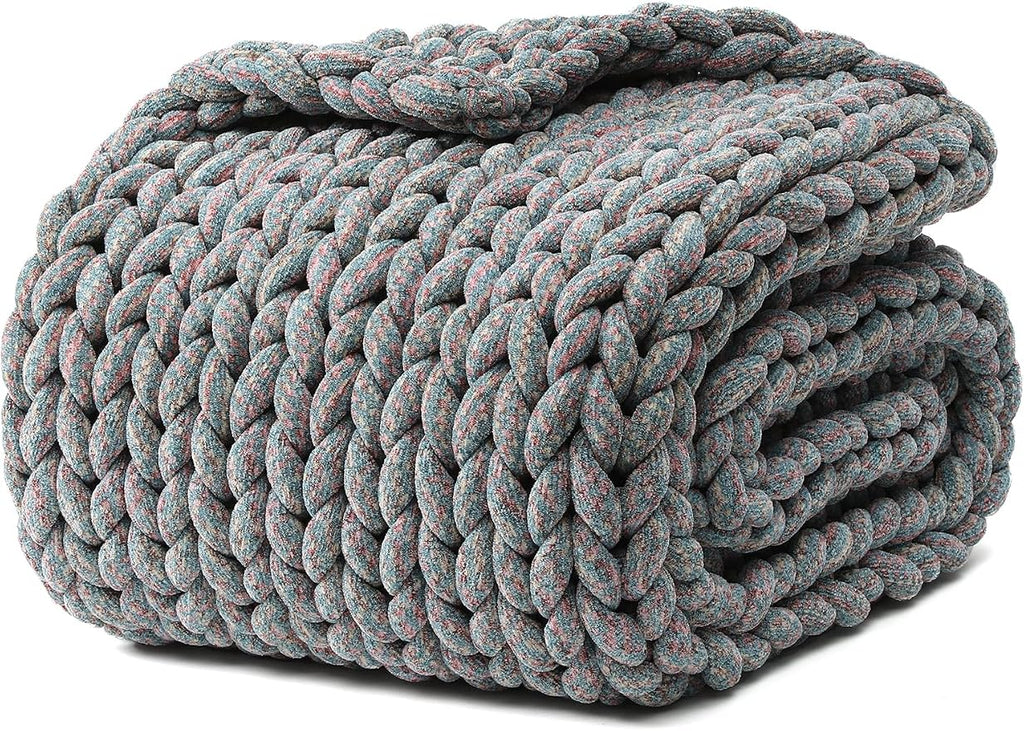 YnM Chenille Weighted Blanket, Handmade Chunky Knitted Design, Soft and Cozy by YNM