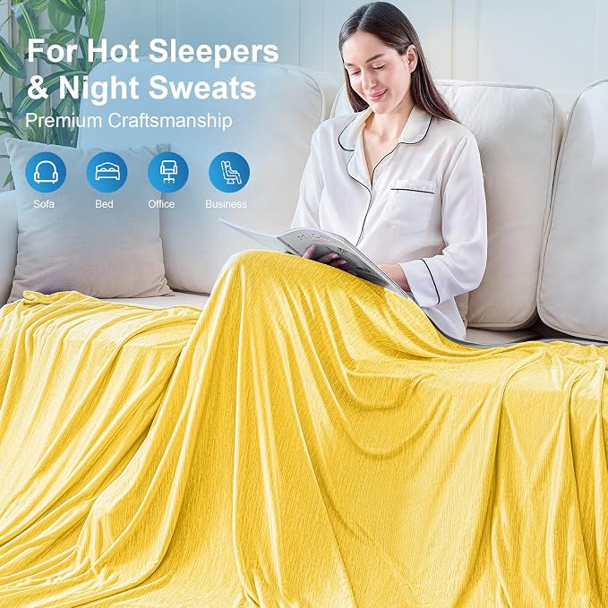 KMUSET Cooling Blanket Twin Size, Lightweight & Breathable Cooling Blanket - Image 8
