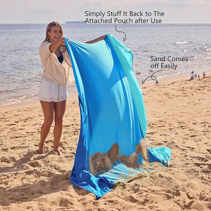 WEKAPO Beach Blanket Sandproof Waterproof, Extra Large Beach Mat, Oversized & - Image 5